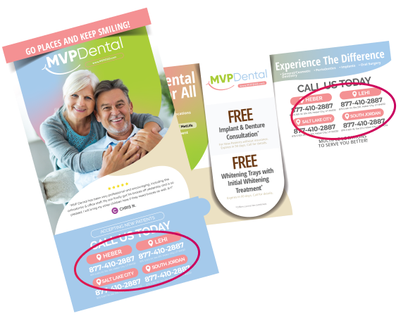 Flyer for MVP Healthcare emphasizing reliable medical services with promotional offers.