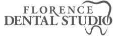 Florence Dental Studio logo featuring a stylized tooth in grayscale